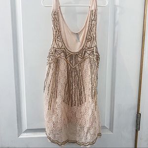 Women’s lace and beaded tank top